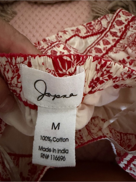 Japna Dresses & Skirts - Japna Red and Cream Cotton Printed Skirt size M once wearing.